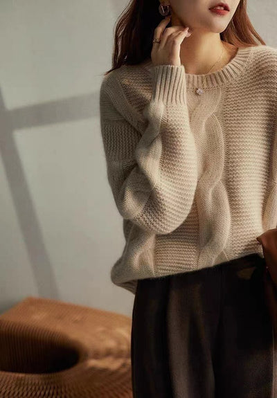 Suéter de Lana Grueso Oversized para Otoño e Invierno - Image 12