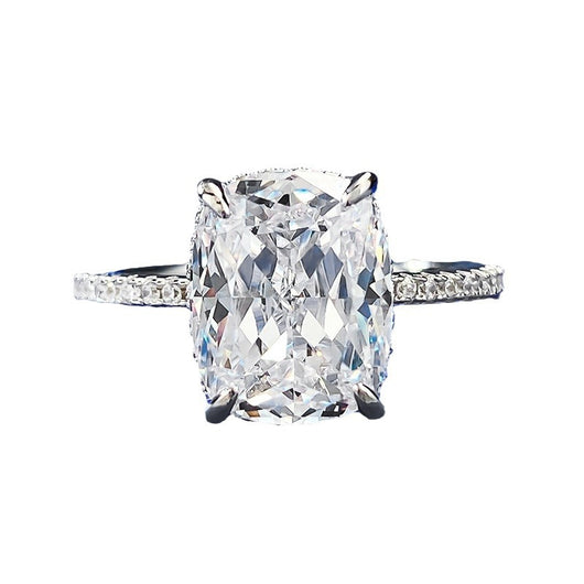 Anillo de Diamante Cuadrado Blanco en Plata 925 con Cuatro Garras - Image 5