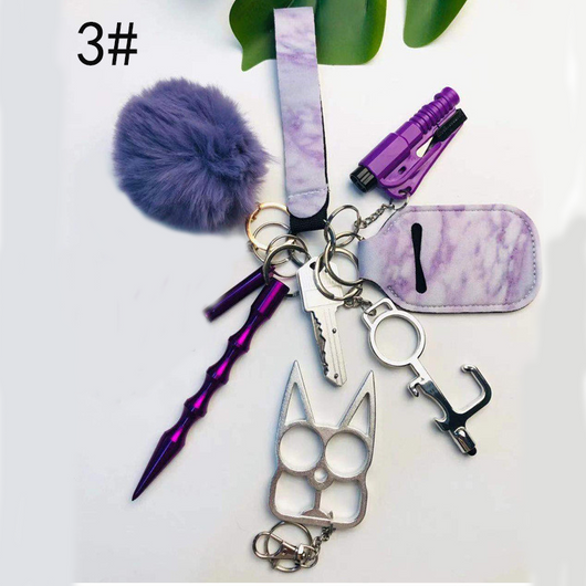 Llavero de Defensa Personal para Mujeres con Silbato y Desinfectante - Image 9