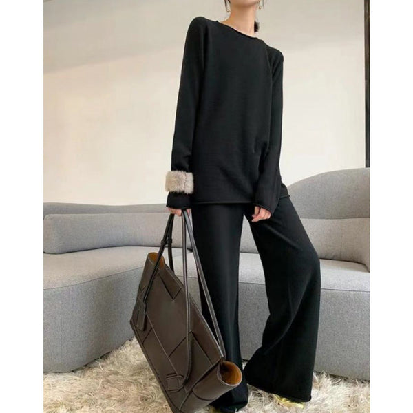 Conjunto de Punto: Suéter Tejido y Pantalón Ancho - Image 13