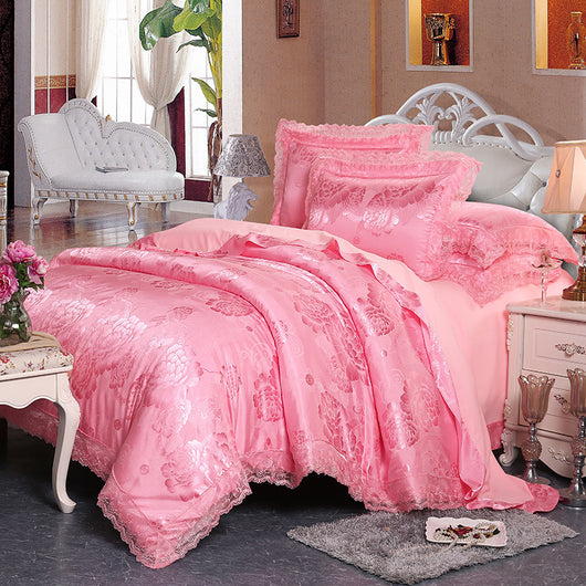 Juego de Cama 4 Piezas Algodón Puro con Diseño Jacquard Satinado Europeo - Image 31
