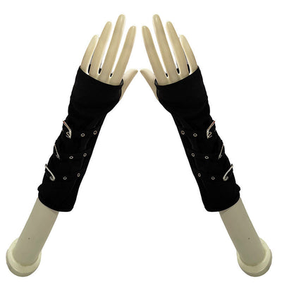 Guantes Punk Kunoichi Dedos Libres Negro Intenso - Image 9