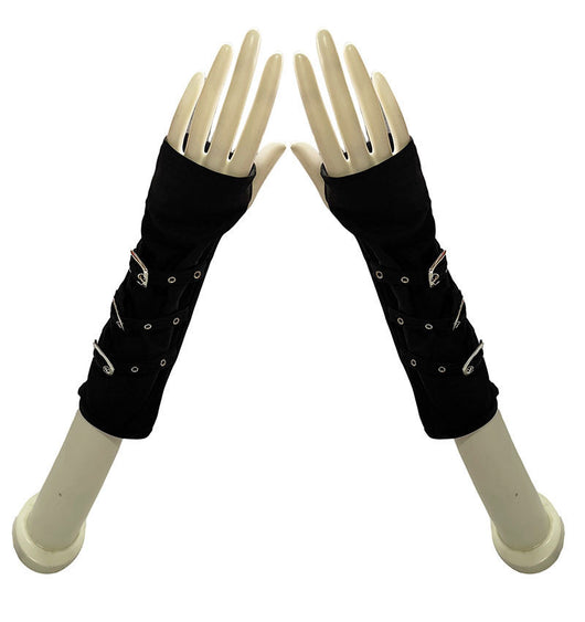 Guantes Punk Kunoichi Dedos Libres Negro Intenso - Image 9