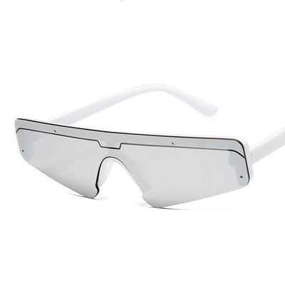 Brown mirror Siamese sport sunglasses with a flat top frame and gradient lenses, shown on a white background. - Image 27