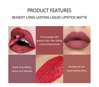 Set de Labiales Líquidos Mate No Pegajosos con Estuche de Regalo - Image 2