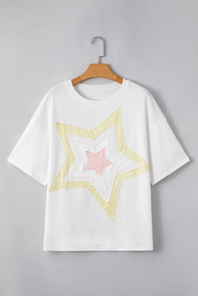 Blusa Suelta Versátil con Parches - Manga Corta Estilo Europeo y Americano - Image 8