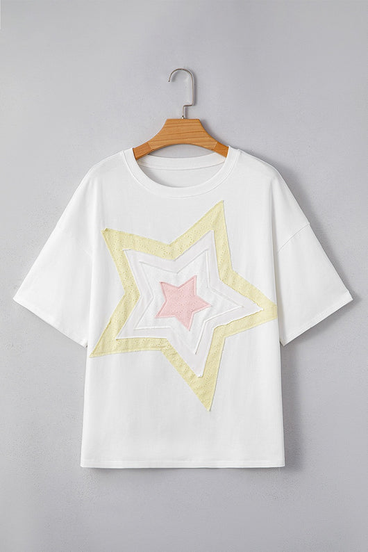 Blusa Suelta Versátil con Parches - Manga Corta Estilo Europeo y Americano - Image 8