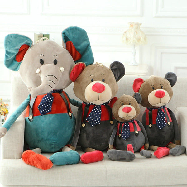 Peluches Surtidos Payaso, Elefante, Ratón, Conejo y Oso - Juego Familiar
