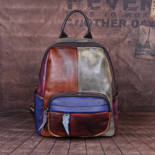 Mochila de Cuero Genuino con Acabado Envejecido - Backpack Outdoor Premium