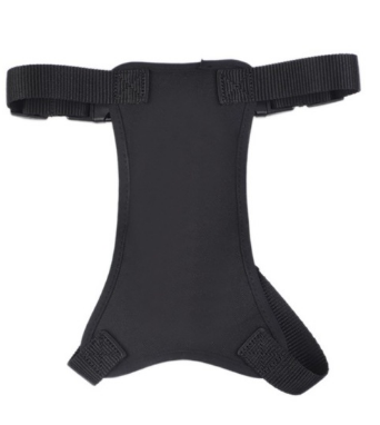 Red and black mesh pet harness with adjustable straps and metal D-rings for dog walking or car travel. - Image 3