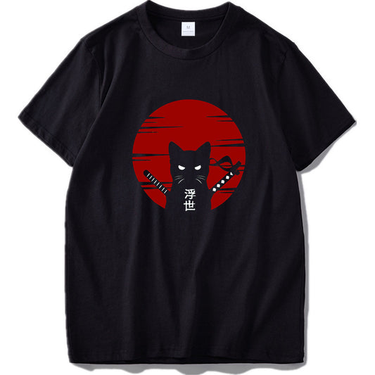 Camiseta Holgada de Diseño Flotante Europeo Americano para Hombre y Mujer