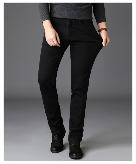 Pantalones Vaqueros Negros Slim Fit Elásticos para Hombre - Estilo Coreano Moderno - Image 9