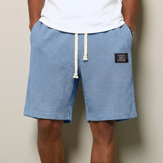 Shorts Casuales para Hombre con Tejido Waffle y Bordado - Image 14
