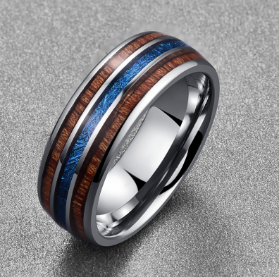 Anillo de Bodas Hawaiano Koa Wood Pulido 8MM para Hombre - Image 4