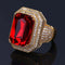 Dorado-plated micro-Set zircon ruby ring Antique Dorado 10