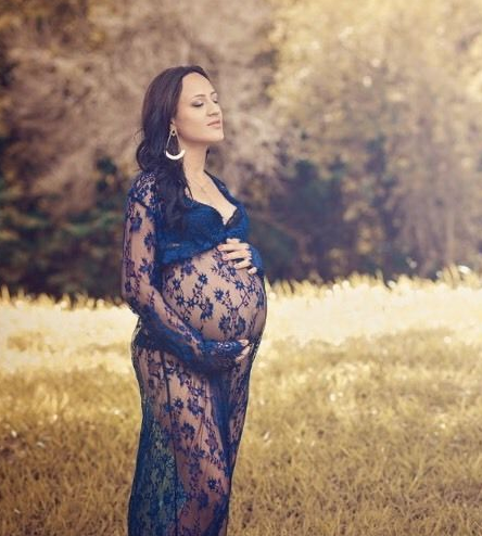 Vestido de Encaje Sensual para Sesiones Fotográficas de Maternidad - Image 5