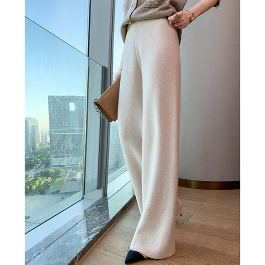 Pantalón Skinny de Lana con Pierna Ancha para Mujer - Image 10
