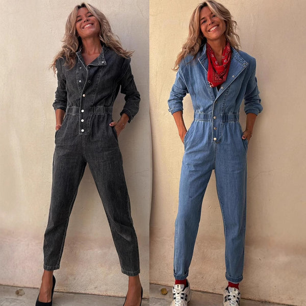 Jumpsuit Casual Mujer con Bolsillos - Diseño Street Lavado