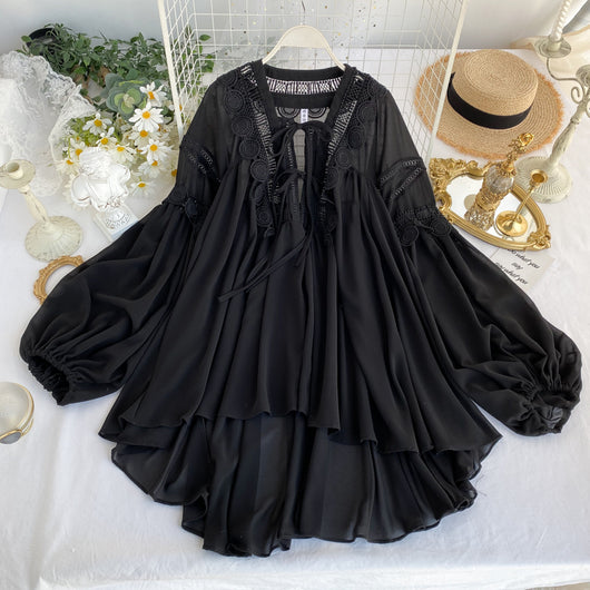 Blusa de Encaje Calado en Gasa - Image 30