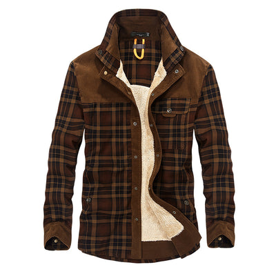 Chaqueta de Invierno para Hombre Acolchada Térmica Algodón Puro a Cuadros - Image 3
