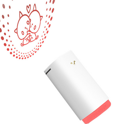 Light blue aromatherapy machine and projection humidifier with a gold 'V' logo and translucent base. - Image 4