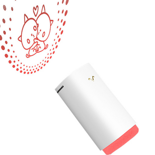 Light blue aromatherapy machine and projection humidifier with a gold 'V' logo and translucent base. - Image 4