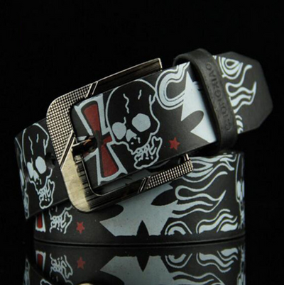 Cinturón de Cuero con Estampado Calavera Funky - Image 2