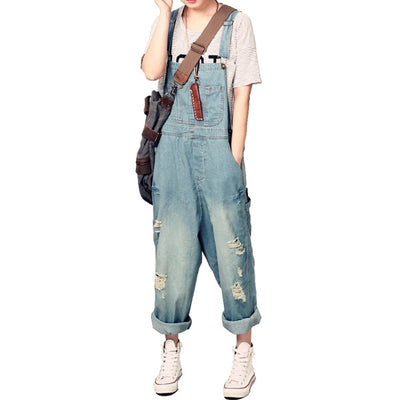 Pantalones Vaqueros Anchos Deslavados para Mujer - Estilo Casual Holgado
