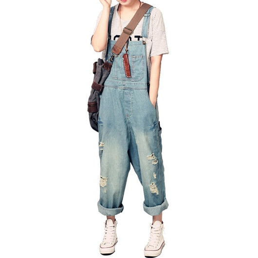 Pantalones Vaqueros Anchos Deslavados para Mujer - Estilo Casual Holgado