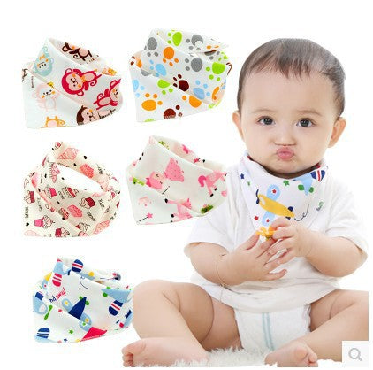 Baberos Impermeables Triangulares de Algodón con Diseños Infantiles