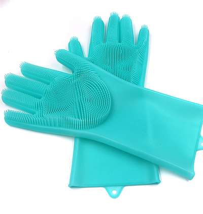 Guantes de Limpieza Resistentes al Calor con Cepillo de Silicona