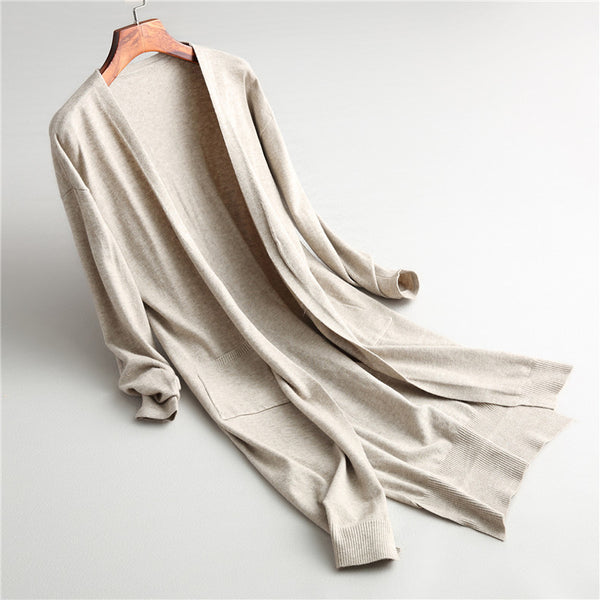 Cardigan Tejido de Color Liso - Versátil y Confortable