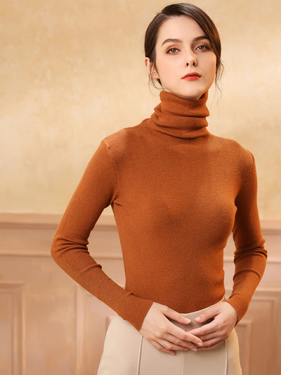 Suéter de Cuello Alto en Cashmere para Mujer Ajustado y Corto - Image 5