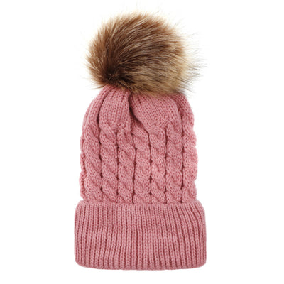 Gorro de Invierno Trenzado con Pompón - Juego Familiar Cálido - Image 6