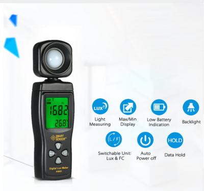 Medidor de Luz Digital SMART SENSOR AS803 - Luxómetro LCD de Precisión Profesional - Image 5