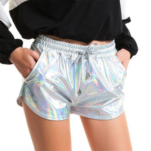Shorts Metalizados Brillantes para Looks Casuales
