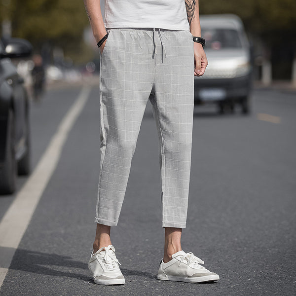 Pantalones casuales a cuadros para hombre