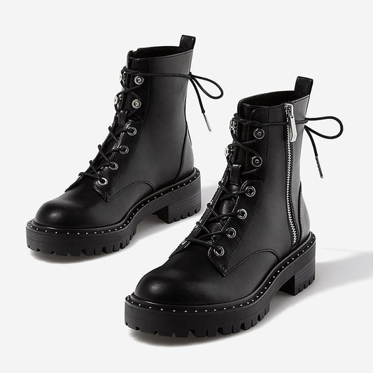 Botas Martin para Mujer Invierno Terciopelo Grueso - Estilo Motociclista Inglés