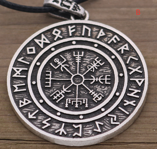 Anillo Amuleto de Runas Vikingas Símbolo Nórdico con Colgante - Image 7