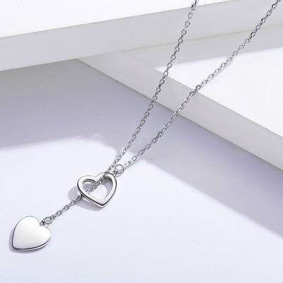 Collar Doble Corazón en Plata Esterlina - Image 4