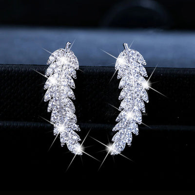 Aretes de Circonita con Baño de Oro y Plata - Estilo Coreano Elegante