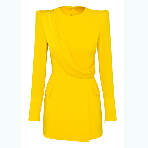 Vestido de Noche Amarillo Elegante