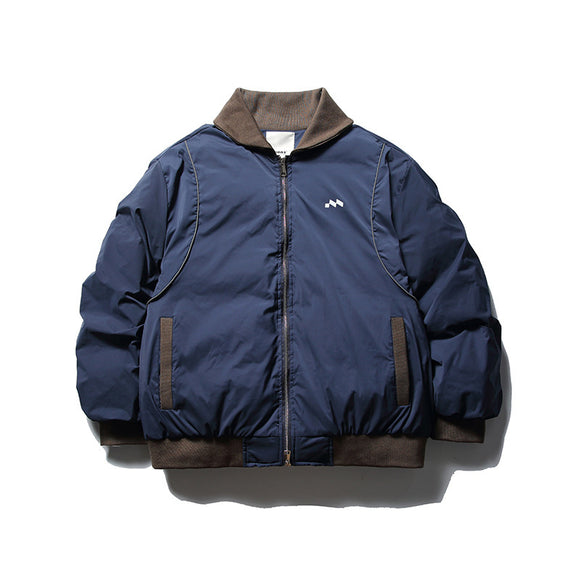 Abrigo Acolchado Retro con Cuello Alto para Hombre