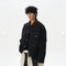 Chaqueta Denim Negra Retro Suelta para Hombre - Estilo Workwear Casual