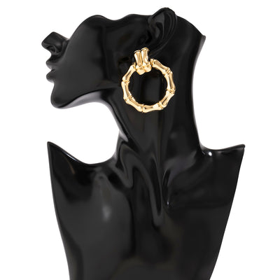 Aretes Redondos de Bambú Estilo Hip Hop - Image 12