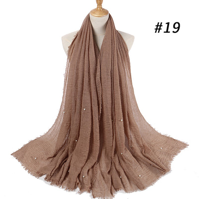 Pañuelo de Algodón y Lino Arrugado Monocromático - Image 25