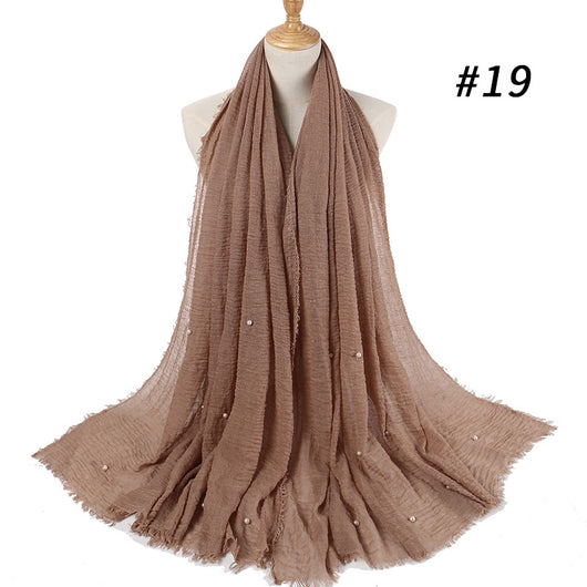 Pañuelo de Algodón y Lino Arrugado Monocromático - Image 25