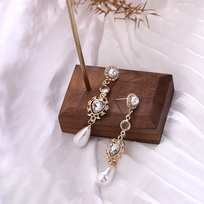 Aretes Largos de Perlas y Cristales 'Amor' - Image 6