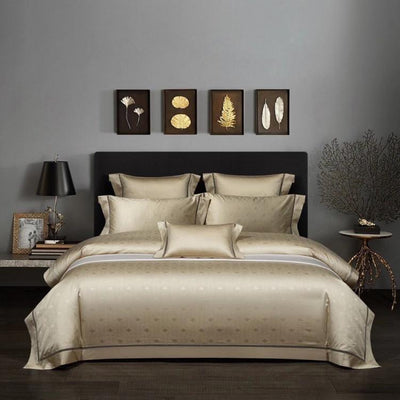 Juego de Cama Jacquard Satinado Europeo de Cuatro Piezas - Image 4