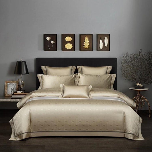 Juego de Cama Jacquard Satinado Europeo de Cuatro Piezas - Image 4